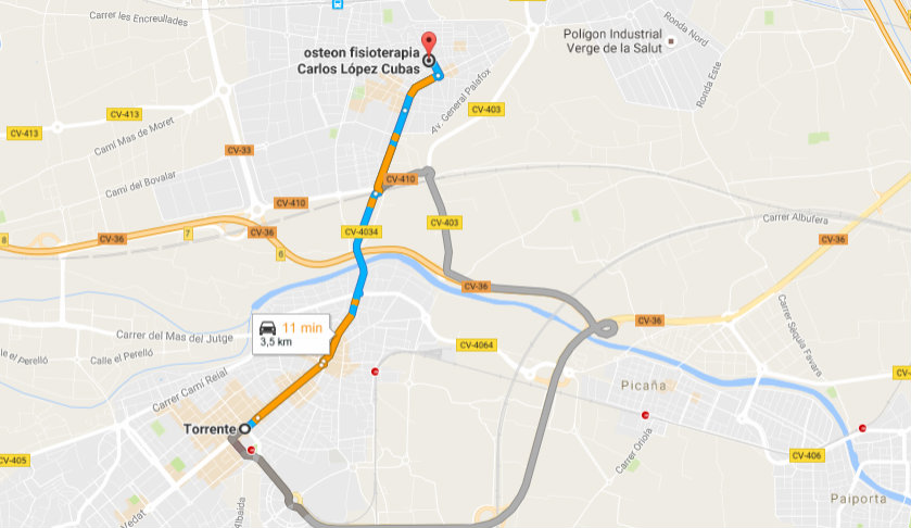 mapa osteon Torrente