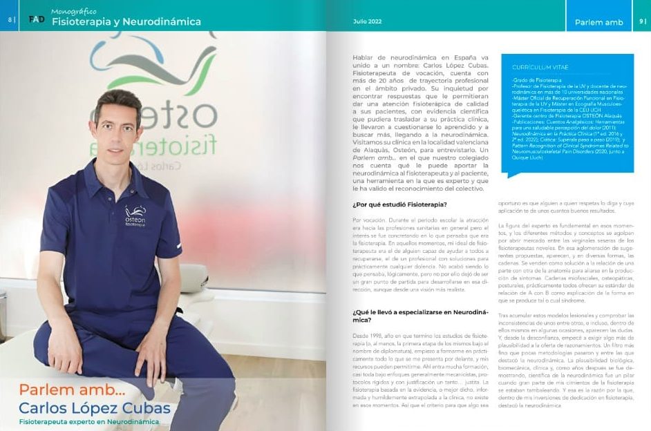 Carlos Lopez Cubas OSTEON entrevista icofcv neurodinamica